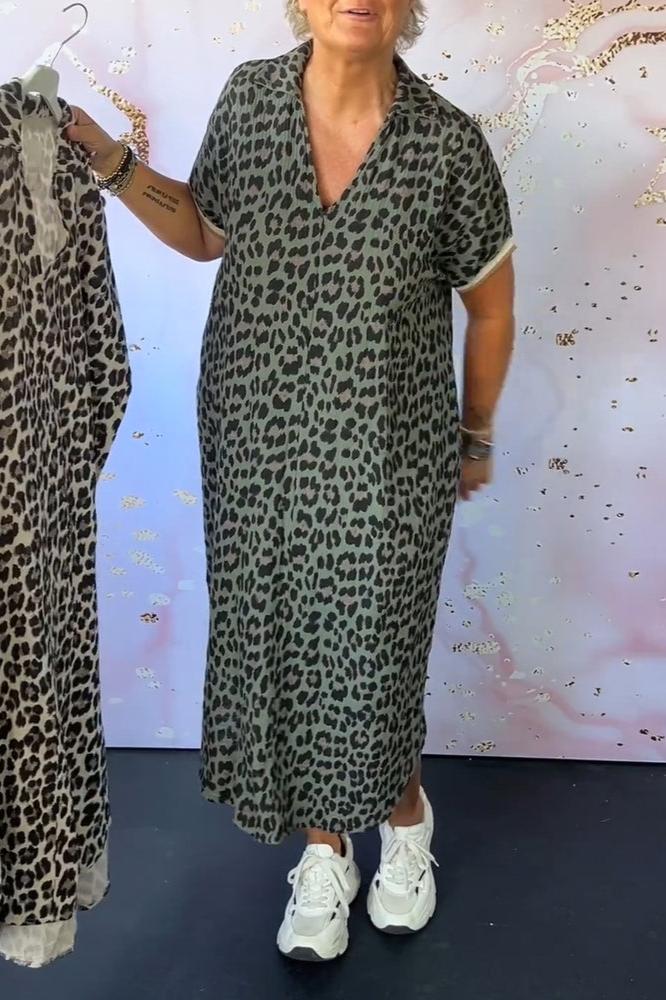 Melrose - Leopard-Print Midi Dress