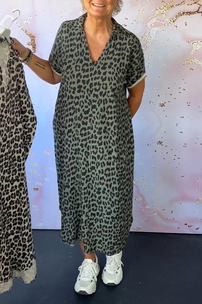 Melrose - Leopard-Print Midi Dress