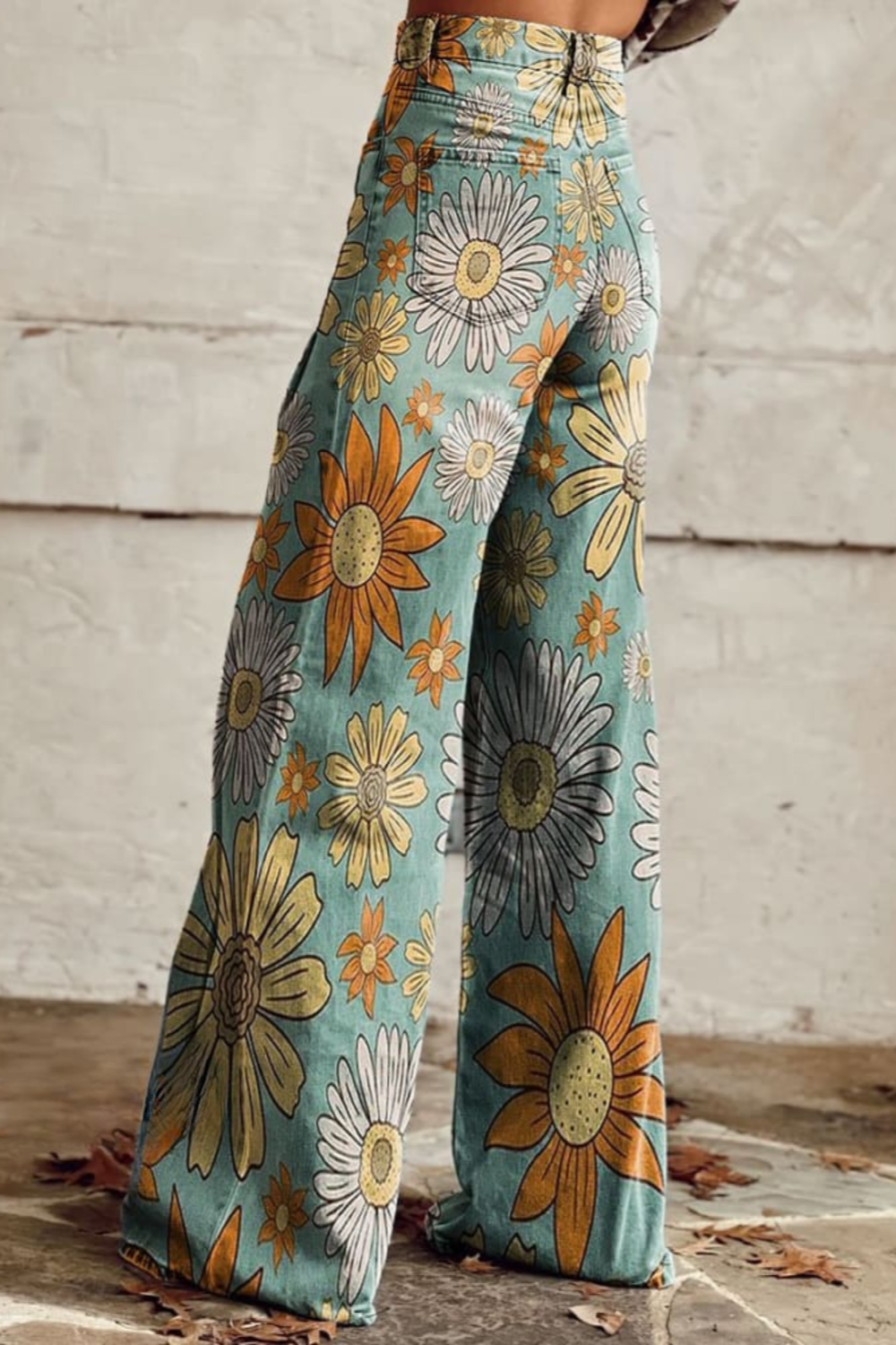 Juliette - Daisy Floral Print Wide-Leg Pants