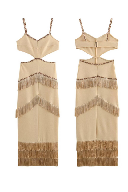 Amara - Fringe Cutout Dress