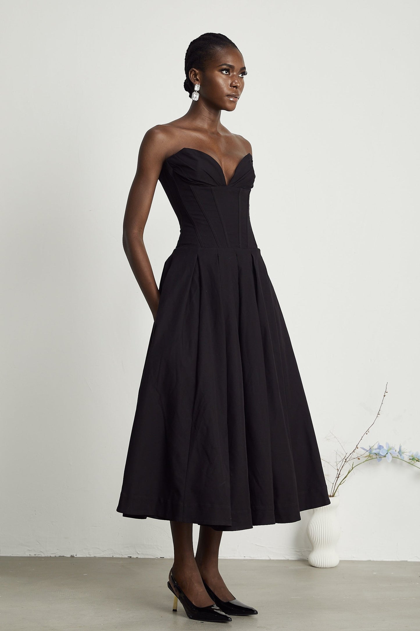 Sofie - Strapless Corset Midi Dress