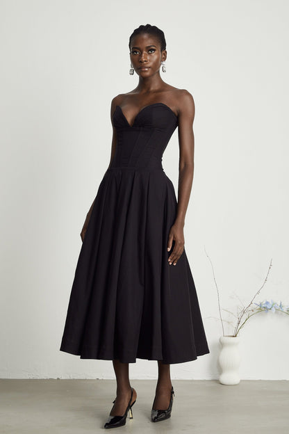 Sofie - Strapless Corset Midi Dress