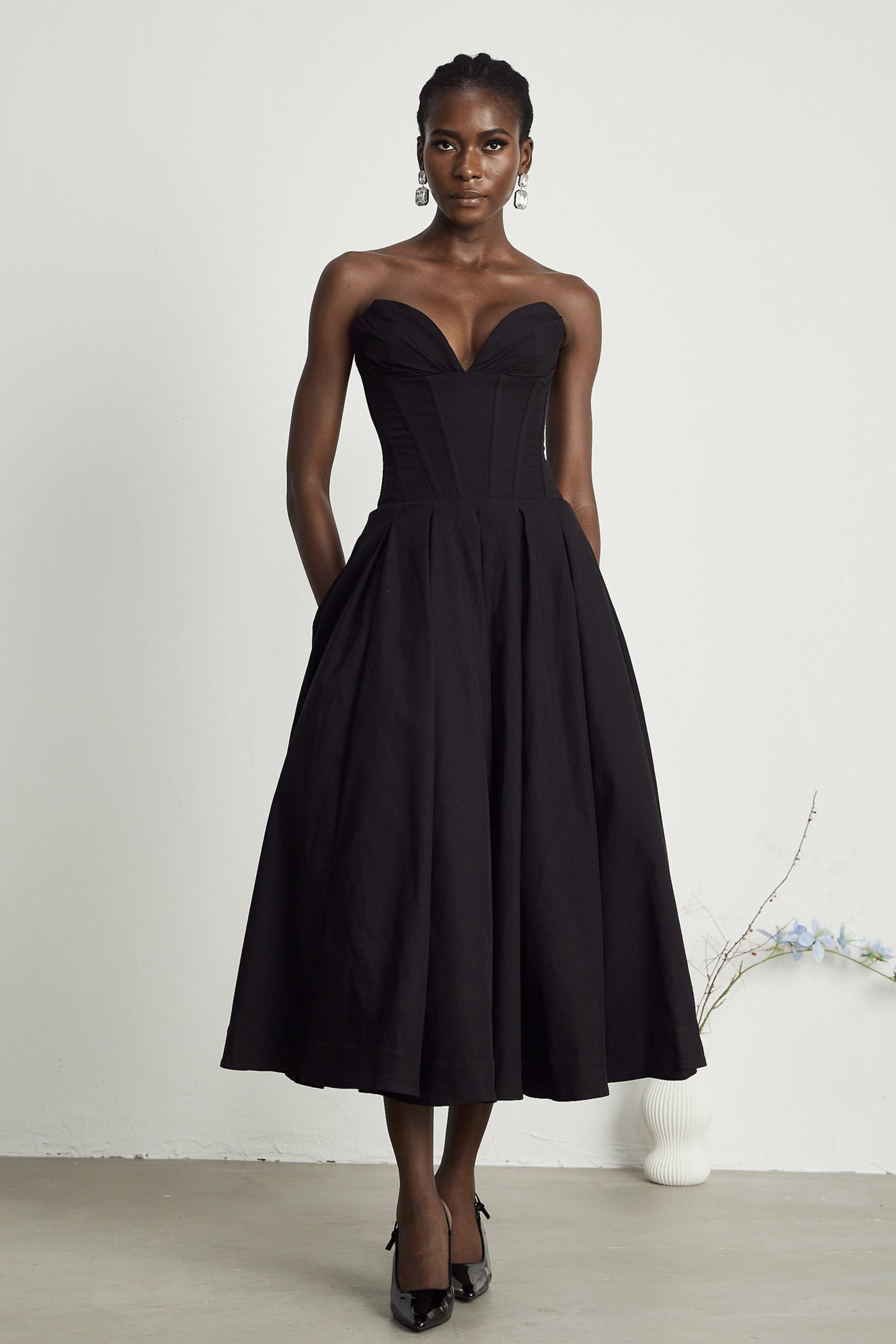 Sofie - Strapless Corset Midi Dress