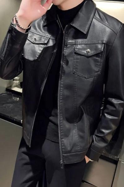 Camden - Men's Lapel Leather Jacket