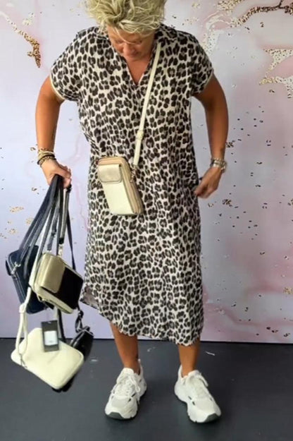 Melrose - Leopard-Print Midi Dress