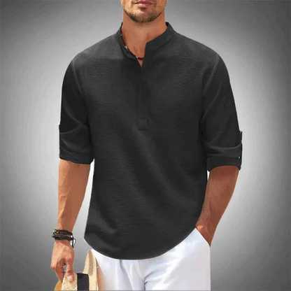 LISBON - MEN'S COLLARLESS SHIRT