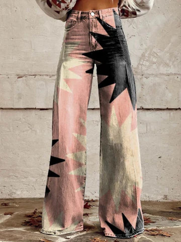 Women's Thunder Strike Print Casual Wide Leg Pants