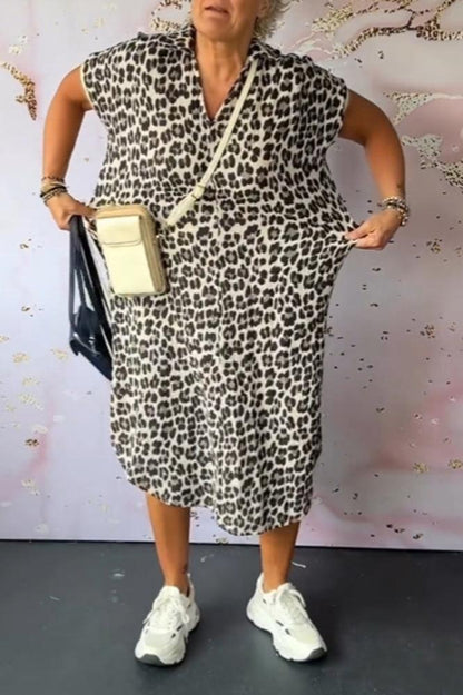 Melrose - Leopard-Print Midi Dress