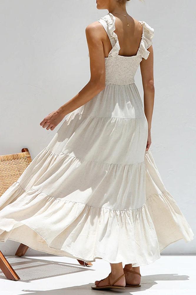 Nia - Ruffled Straps Maxi Dress