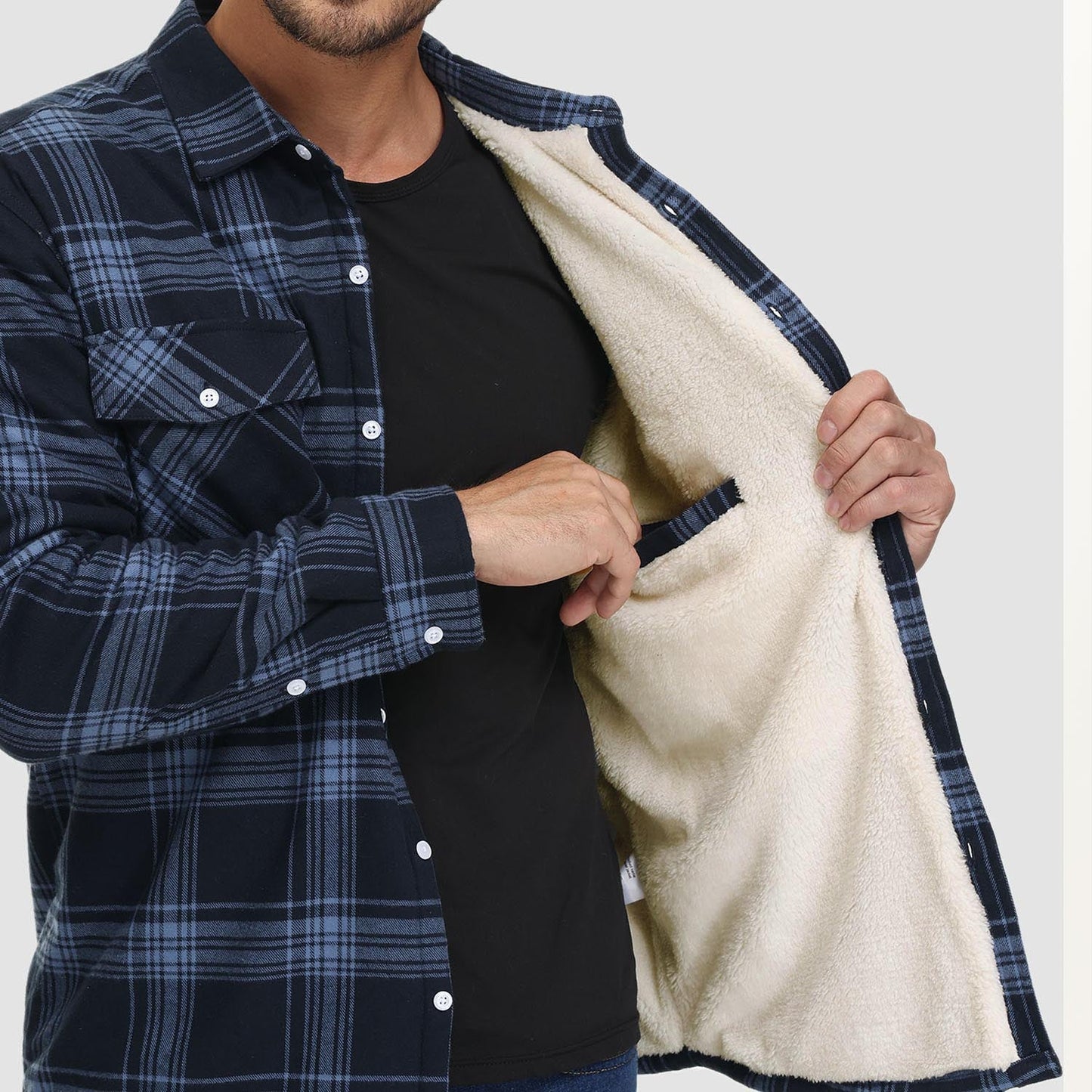 Hoyland - Sherpa-Lined Flannel Shirt