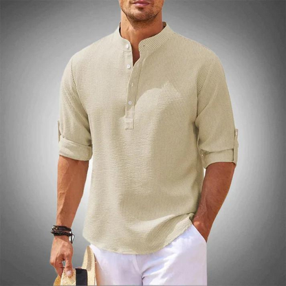 LISBON - MEN'S COLLARLESS SHIRT