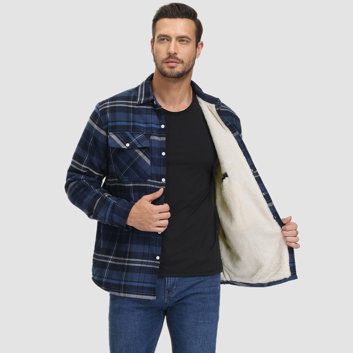 Hoyland - Sherpa-Lined Flannel Shirt