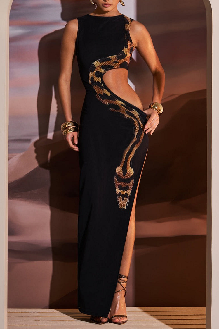 Freja - Serpent Shadow Cutout Gown