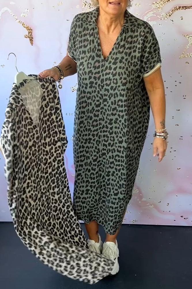 Melrose - Leopard-Print Midi Dress