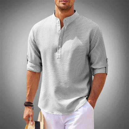 LISBON - MEN'S COLLARLESS SHIRT