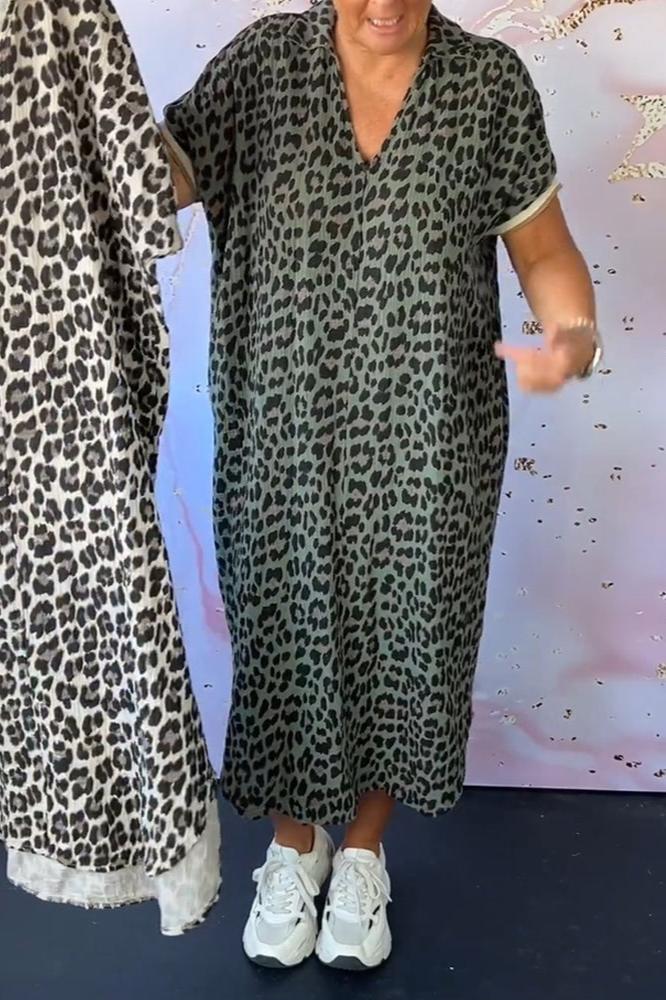 Melrose - Leopard-Print Midi Dress