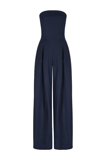 Zuri - Strapless Wide-Leg Jumpsuit with Fitted Bodice