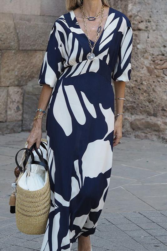 Talia - Modern Zebra Print Maxi Dress