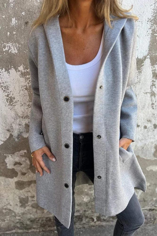 Blair - Cozy Hooded Button-Up Coat