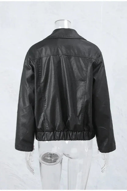 Callista - Cropped Leather Jacket