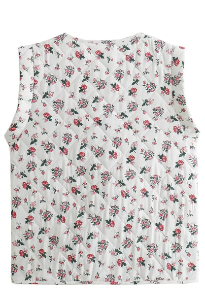 Sofia - Floral Tie-Front Sleeveless Vest