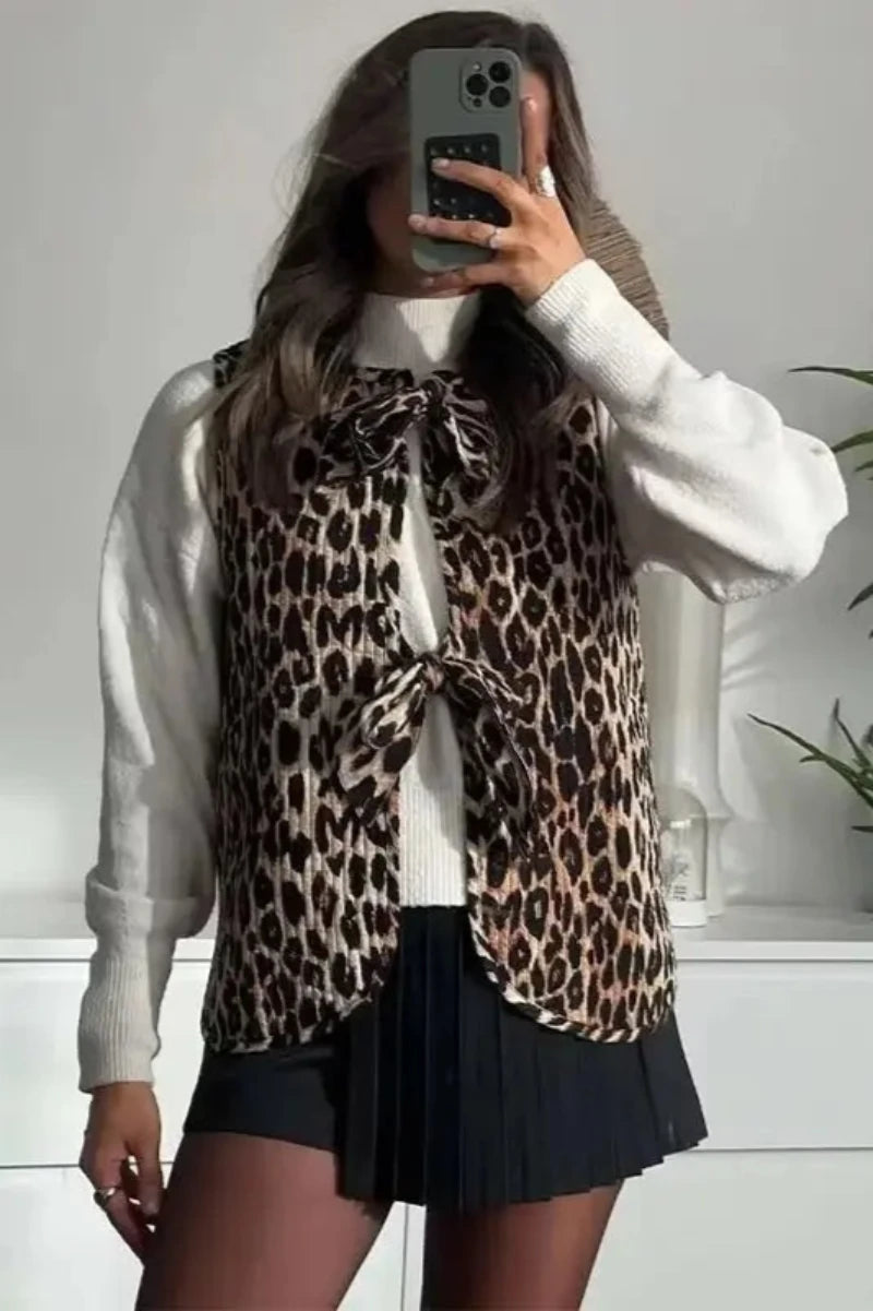 Svetlina - Leopard Tie-Front Vest