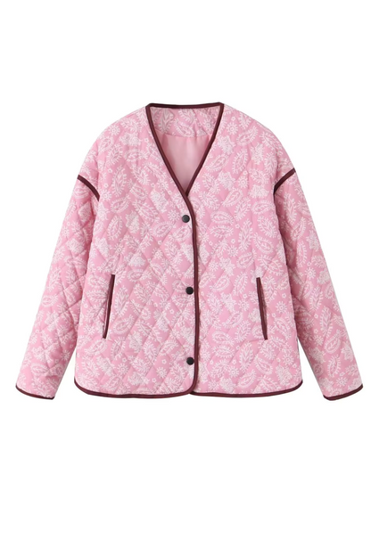 Clarinha - Quilted Floral Pink Jacket