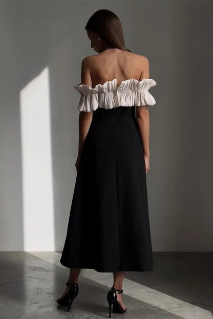 Maaike - Ruffled Off-Shoulder Maxi Dress