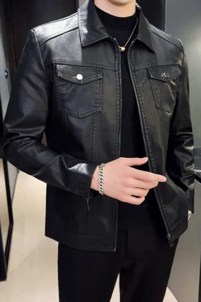 Camden - Men's Lapel Leather Jacket