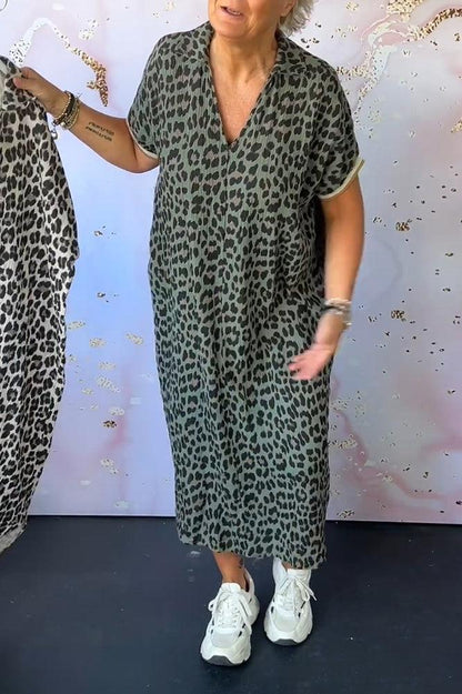 Melrose - Leopard-Print Midi Dress