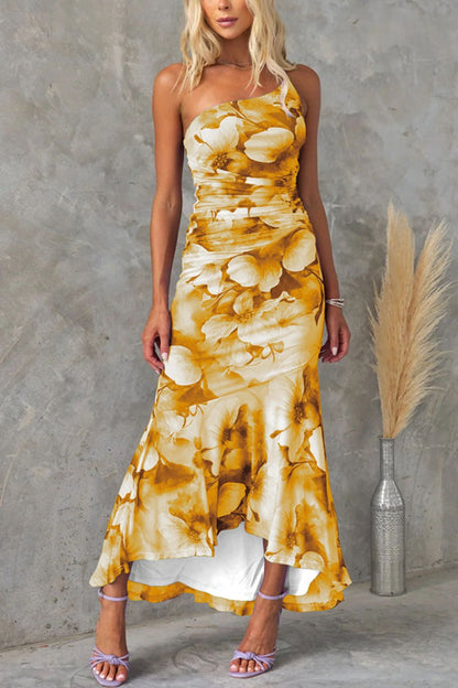 Anja - Floral Strapless Maxi Dress