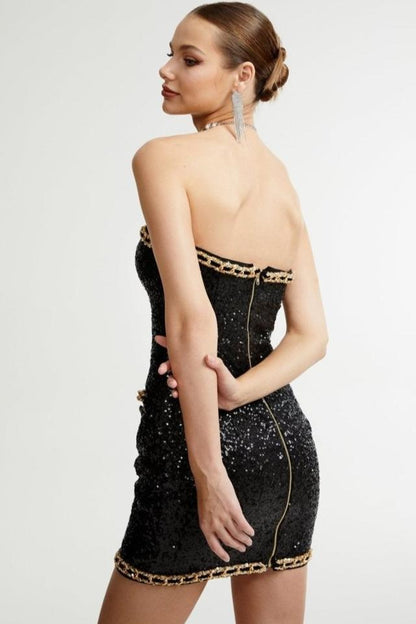 Freya - Embroidered Sequins Strapless