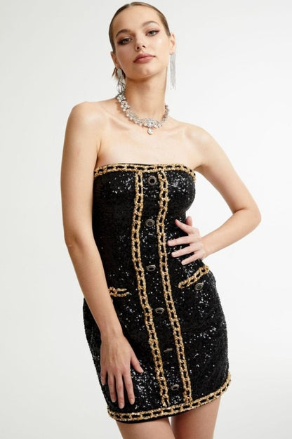 Freya - Embroidered Sequins Strapless