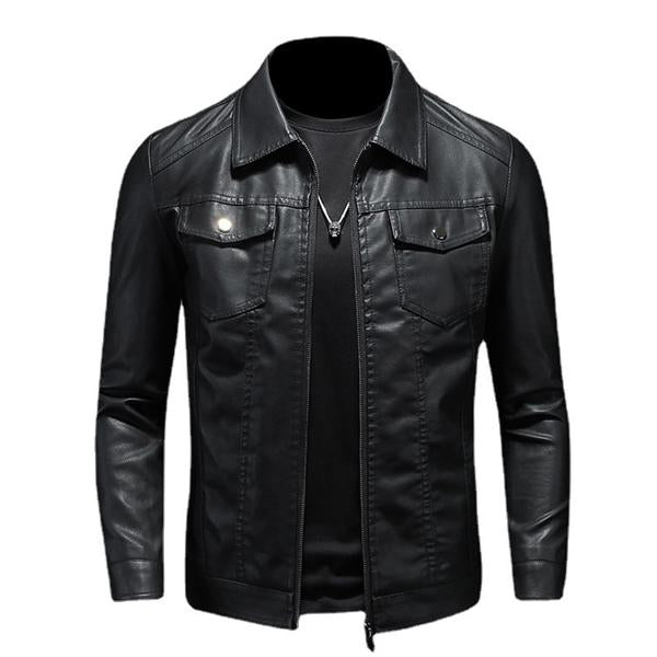 Camden - Men's Lapel Leather Jacket