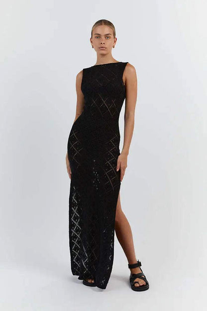 Lenny - Knit Slit Maxi Dress