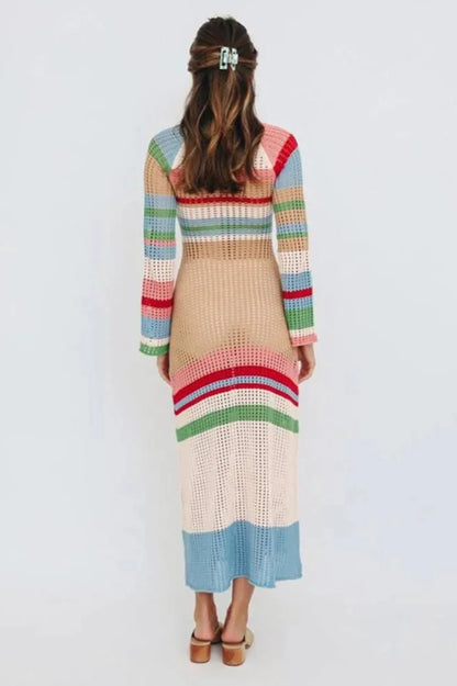 Belinda - Crochet Strip Maxi Dress