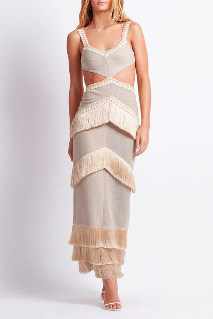 Amara - Fringe Cutout Dress